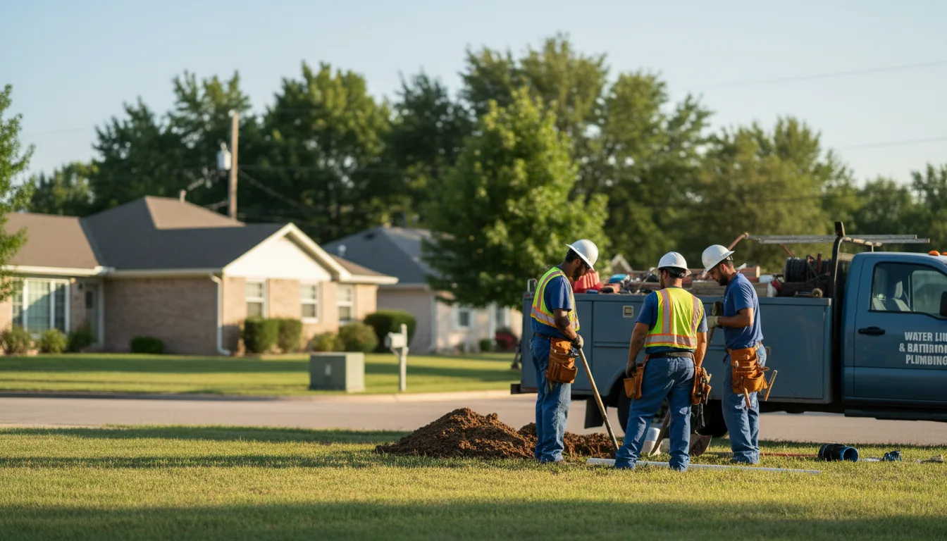 Residential water line and bathroom plumbing service in Faber, VA
